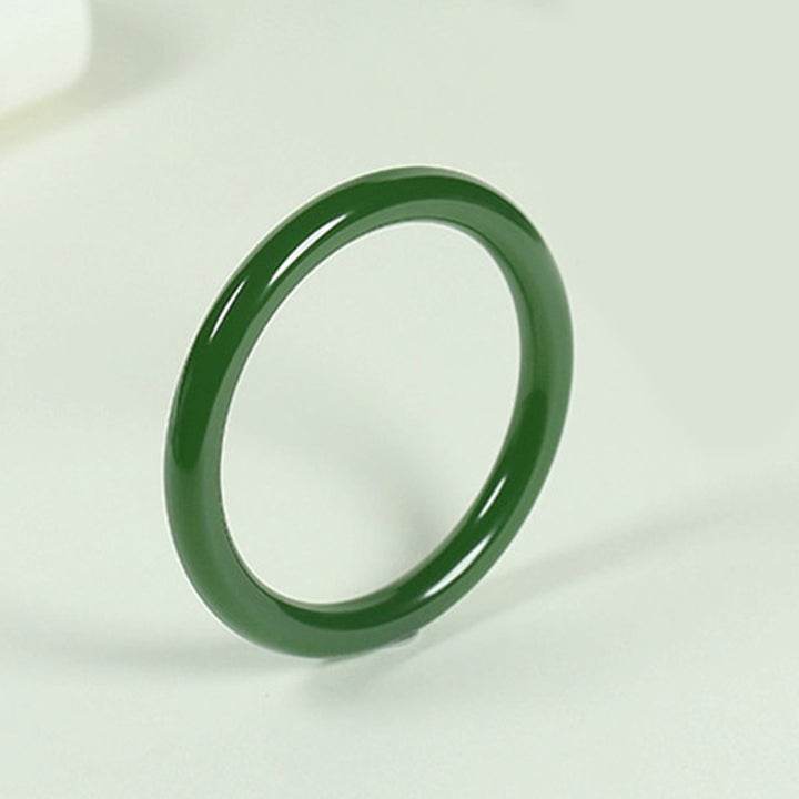 Brazalete de bendición de longevidad de jade cian con Buddha Stones