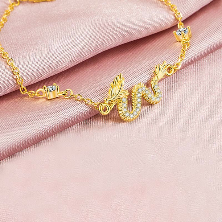 Pulsera de cadena de cuerda roja de la suerte del dragón dorado del Año del Dragón de Plata de Ley 925 con Buddha Stones - image 13