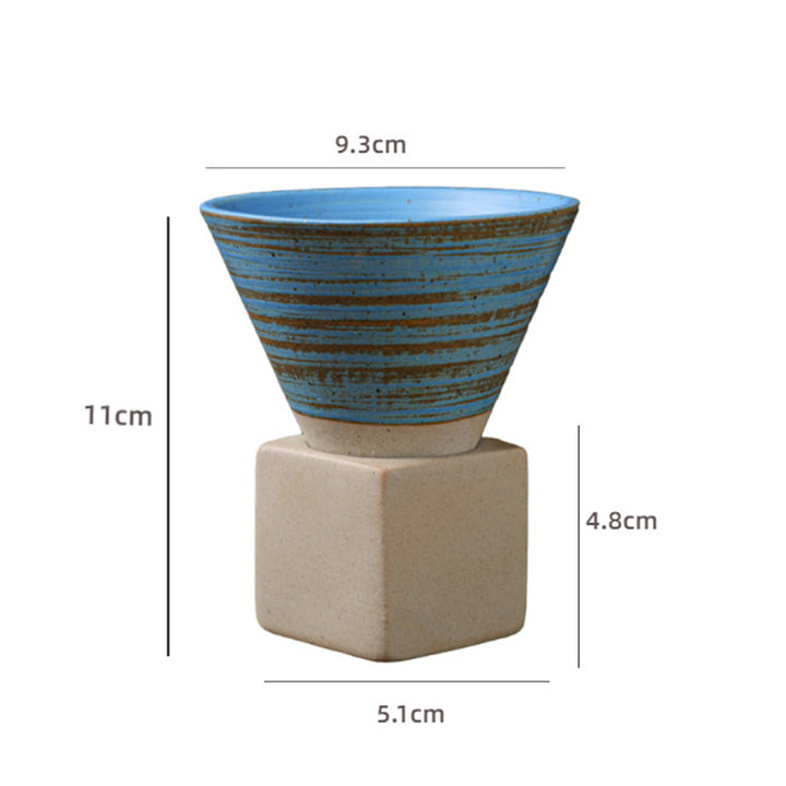 Taza de café de cerámica con degradado Vintage de Buddha Stones, taza de café expreso con leche y té con Base de 200ml