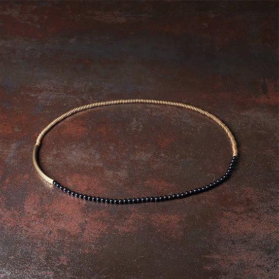 Pulsera tibetana de triple envoltura con protección de cobre y piedra de ágata