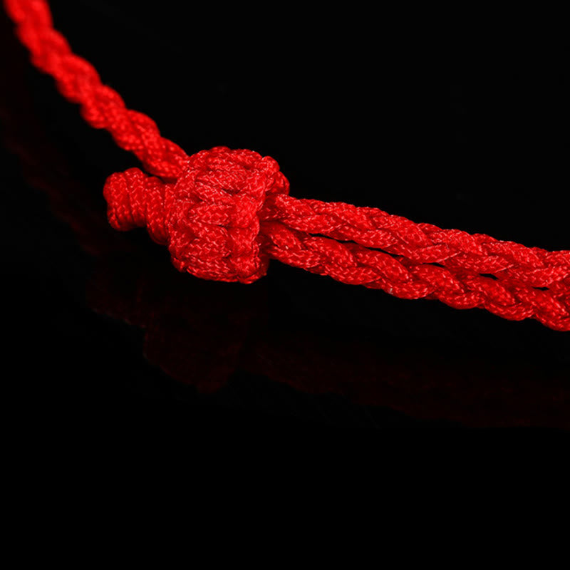 Pulsera de hilo trenzado hecha a mano con pez Koi de la suerte de oro 999 de Buddha Stones
