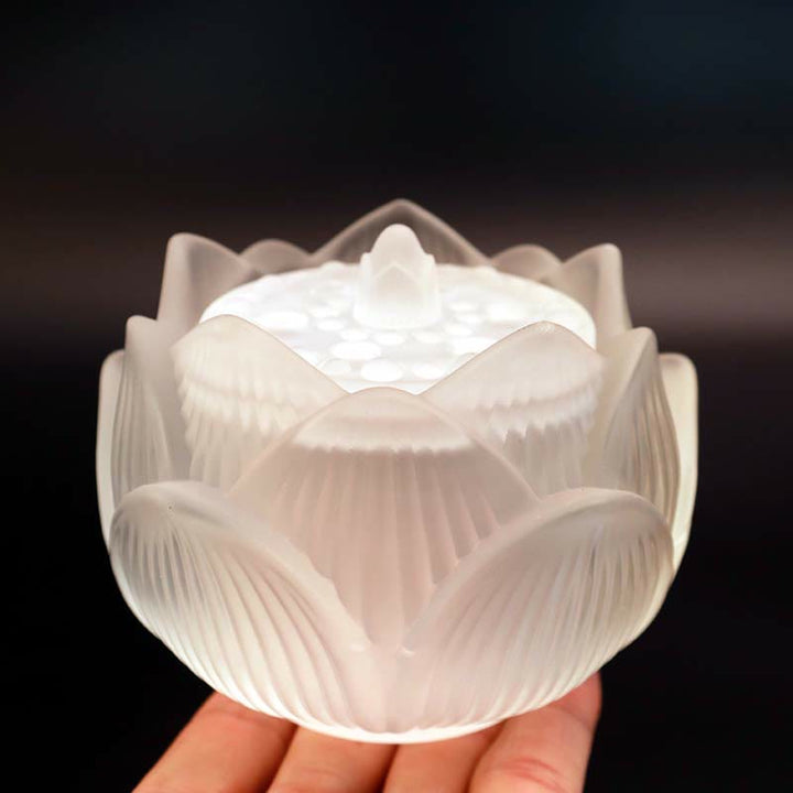 Quemador de incienso de meditación curativa de cristal Lotus Liuli
