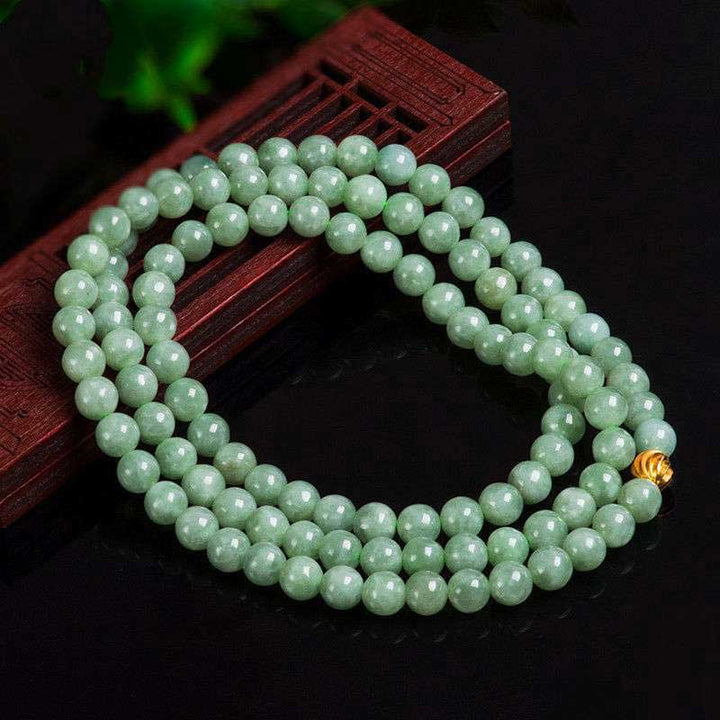 Pulsera de la Suerte de Jade de 108 Cuentas Mala