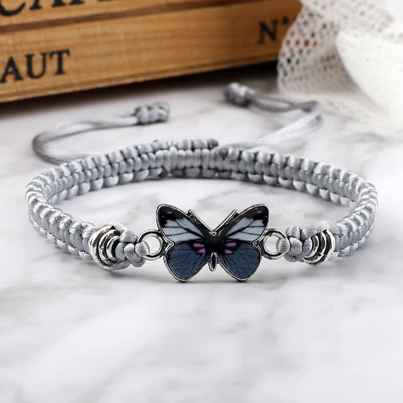 Pulsera con dije de hilo de amor y libertad de mariposa con Buddha Stones