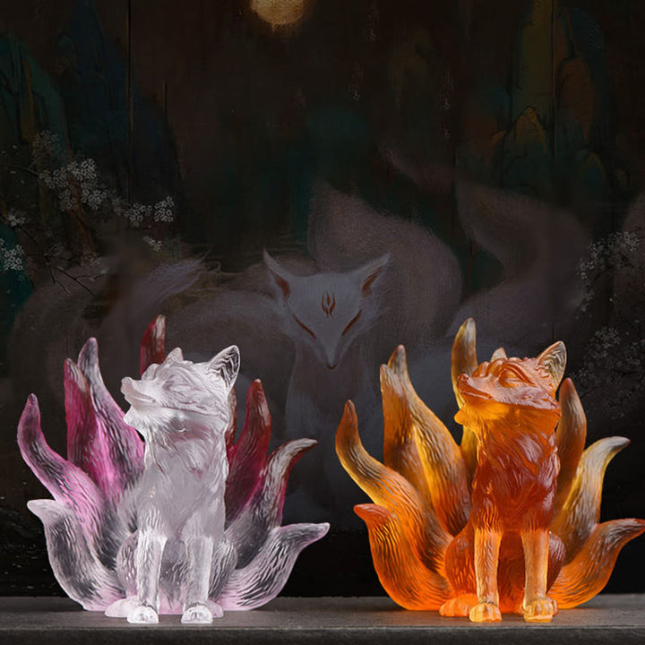 Buddha Stones, pequeño zorro de nueve colas, éxito, fuerza, decoración del hogar