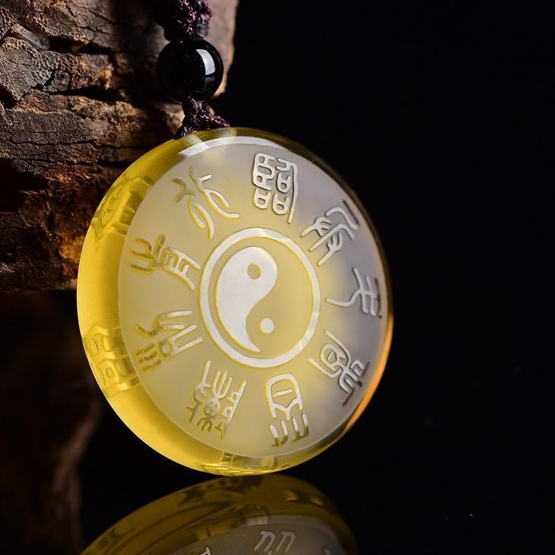 Buddha Stones taoísmo cinco montañas sagradas símbolo Yin Yang Liuli cristal equilibrio collar colgante llavero - image 10