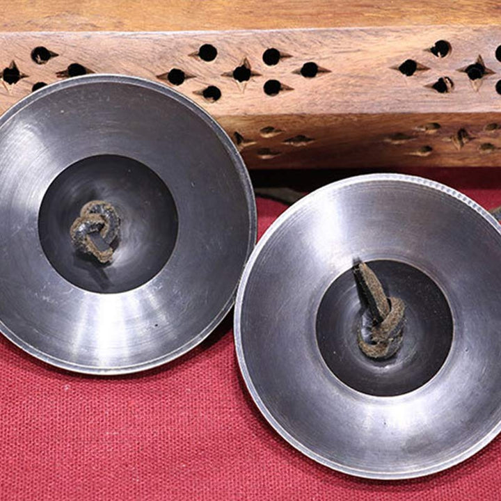 Campana tibetana Tingsha de cobre, decoración de la suerte con bolsa