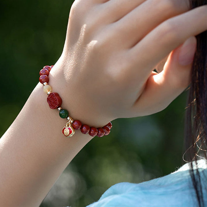 Pulsera Calma Felicidad Cinabrio Buddha Stones