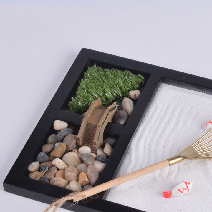 Pez Koi Pequeño Puente Calma Paz Meditación Zen Jardín Decoración