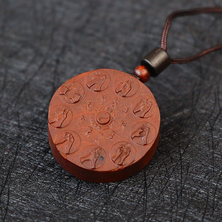 Buddha Stones, relámpago, madera de azufaifo, Yin Yang, Bagua, fantasmas de montaña, colgante de collar de protección para gastar dinero