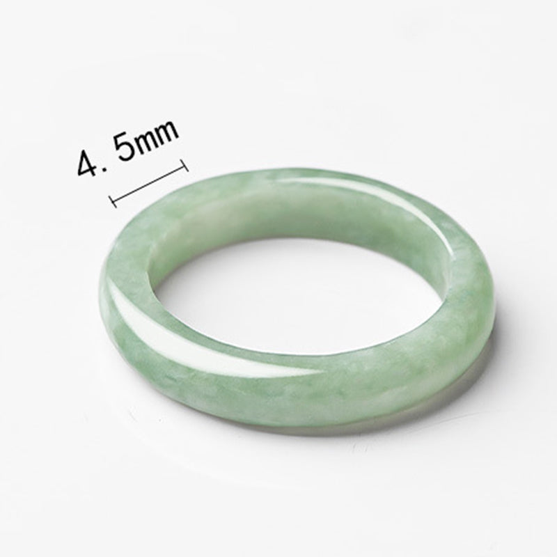 Anillo de abundancia de prosperidad de jade natural con Buddha Stones