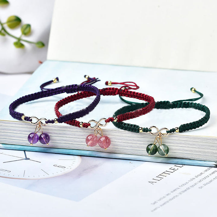 Pulsera positiva con cuentas fantasma, cuarzo fresa Natural, amatista, verde, Buddha Stones