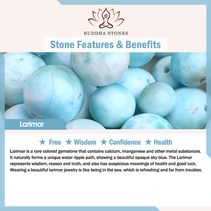 Pulsera de confianza de sabiduría de Larimar natural con Buddha Stones - image 18