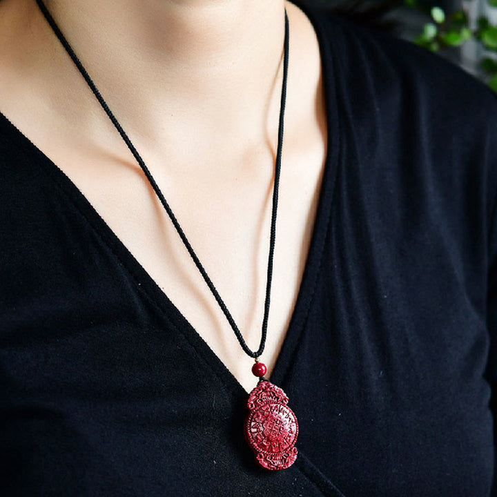 Buddha Stones, Buda sonriente, Yin Yang, calabaza del zodiaco chino, colgante de collar con bendición de cinabrio Natural - image 21