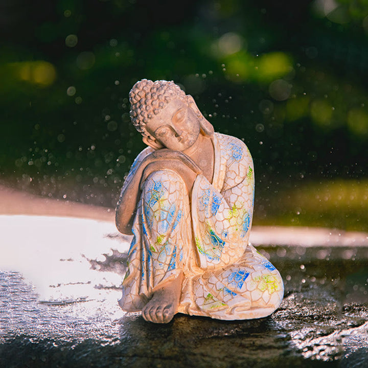 Estatua de resina de serenidad de Buda Zen meditando, decoración del hogar