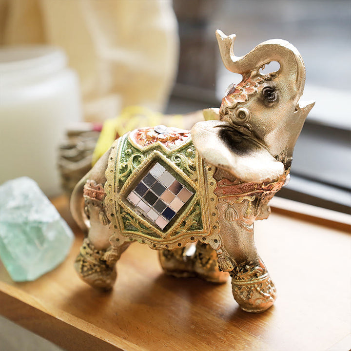 Estatua de elefante verde Feng Shui de la suerte, Buddha Stones , escultura, estatuilla de riqueza, regalo, decoración del hogar