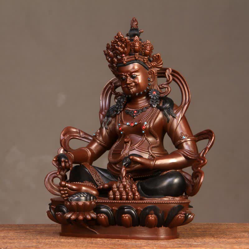 Estatuilla amarilla de Jambhala Bodhisattva, estatua de cobre de compasión, decoración para el hogar y la Oficina