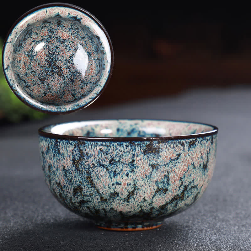 Tazas de té de cerámica coloridas con Buddha Stones para el hogar y la oficina