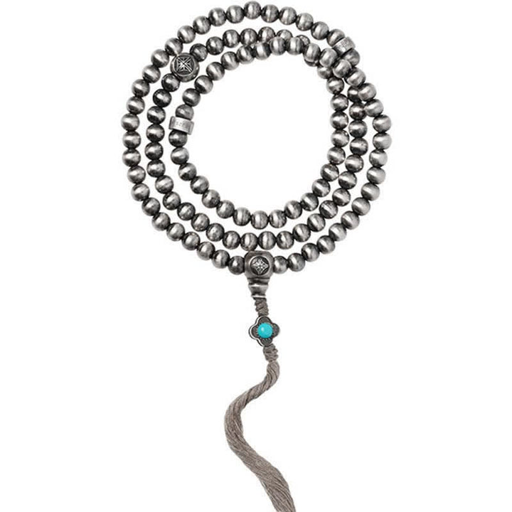 108 cuentas Mala de plata de ley 925, ágata roja, turquesa, pulsera con dijes de confianza