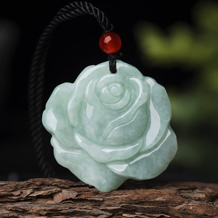 Collar con colgante de cadena con Buddha Stones, diseño de loto, Jade, abundancia y prosperidad
