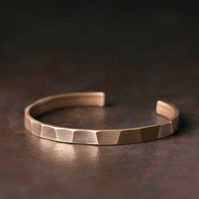 Pulsera de puño ajustable de riqueza de cobre de diseño rústico vintage