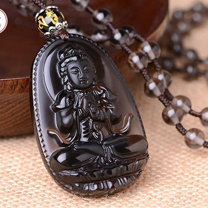 Collar de protección de obsidiana del zodíaco chino