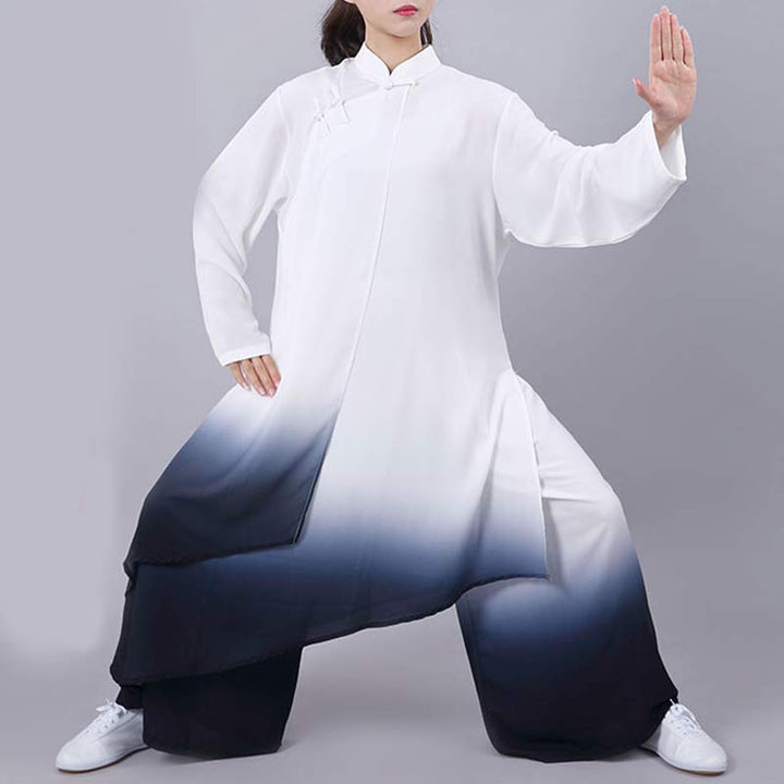 Conjunto de ropa unisex para práctica de meditación, tai chi, qigong y oración con pintura en degradado de Buddha Stones