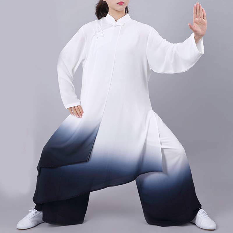 Conjunto de ropa unisex para práctica de meditación, tai chi, qigong y oración con pintura en degradado de Buddha Stones - US12, UK/AU16, EU44 (3XL) - image 0