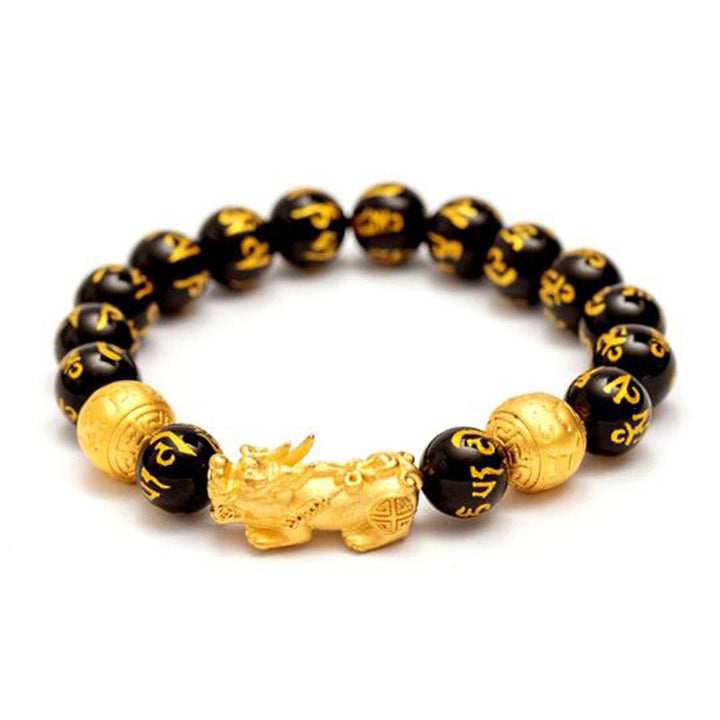 Pulsera de obsidiana para atraer riqueza Feng Shui PiXiu