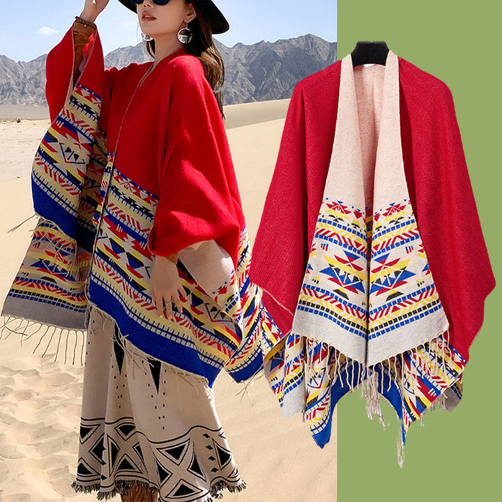 Mantón tibetano de Buddha Stones, geometría colorida, bufanda de viaje acogedora para invierno