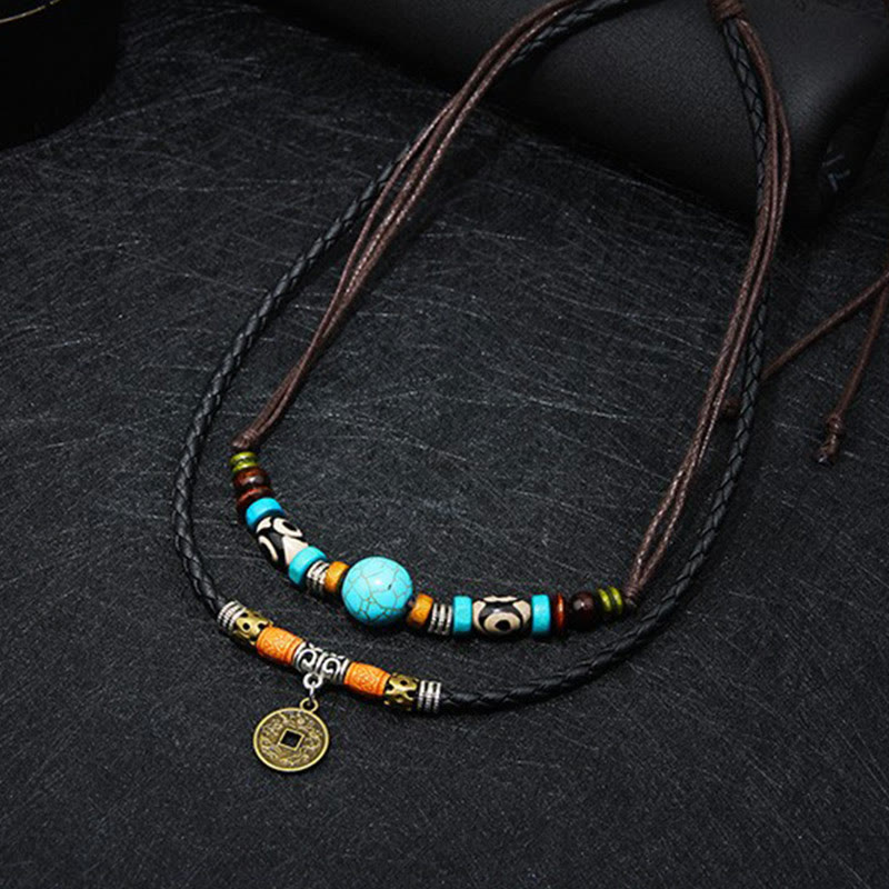 Collar de protección de cuentas Dzi turquesa con Buddha Stones - image 5