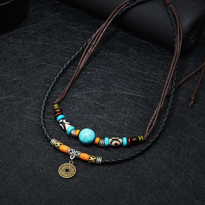 Collar de protección de cuentas Dzi turquesa con Buddha Stones - image 5