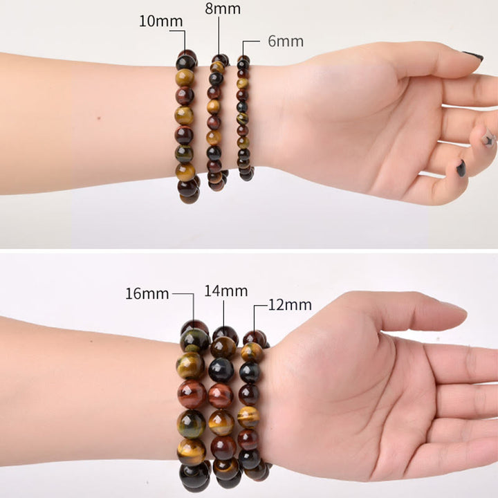 Pulsera de protección positiva con ojo de tigre natural de Buddha Stones