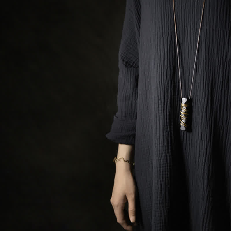Colgante de collar de paz con Buddha Stones , madera de ébano del Tíbet, equilibrio de cobre - image 11