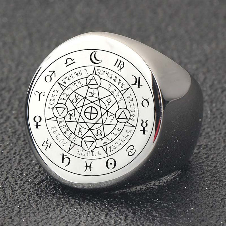 Anillo de bendición de protección de las 12 constelaciones del zodíaco