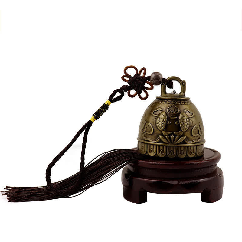 Feng Shui Buda Koi pez Fénix carillón de viento campana suerte decoración colgante de pared - Pez koi - image 6