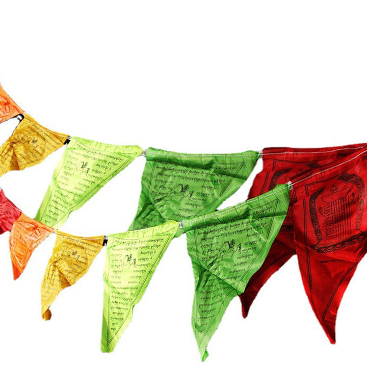 Banderas de oración triangulares para exteriores con bendición tibetana (25 unidades) - image 10