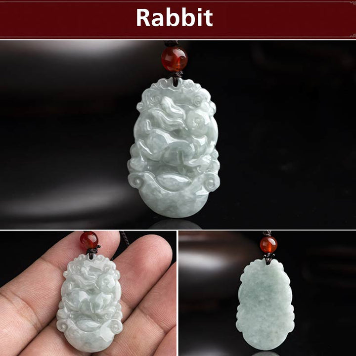 Collar con colgante de éxito del zodiaco chino con Buddha Stones de jade natural 12 - image 10