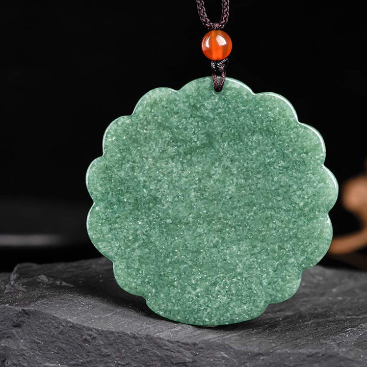 Colgante de collar de prosperidad de suerte de pavo real de jade natural