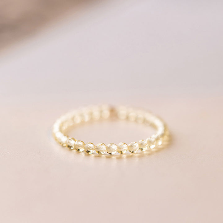 Anillo de prosperidad y felicidad con citrino natural de Buddha Stones