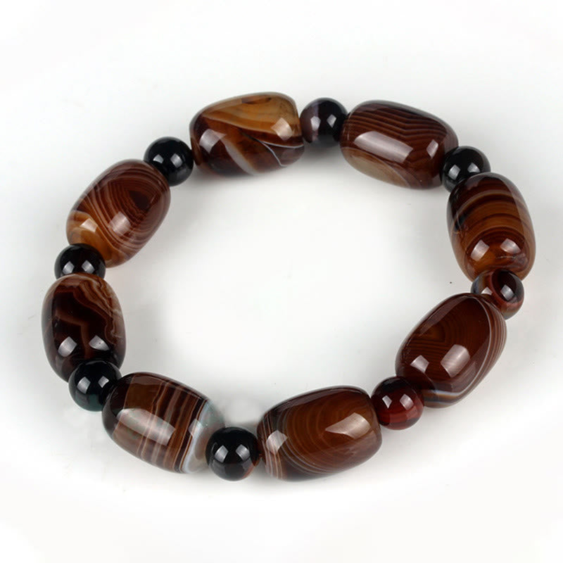 Pulsera Coraje Felicidad Sardonyx Natural Buddha Stones