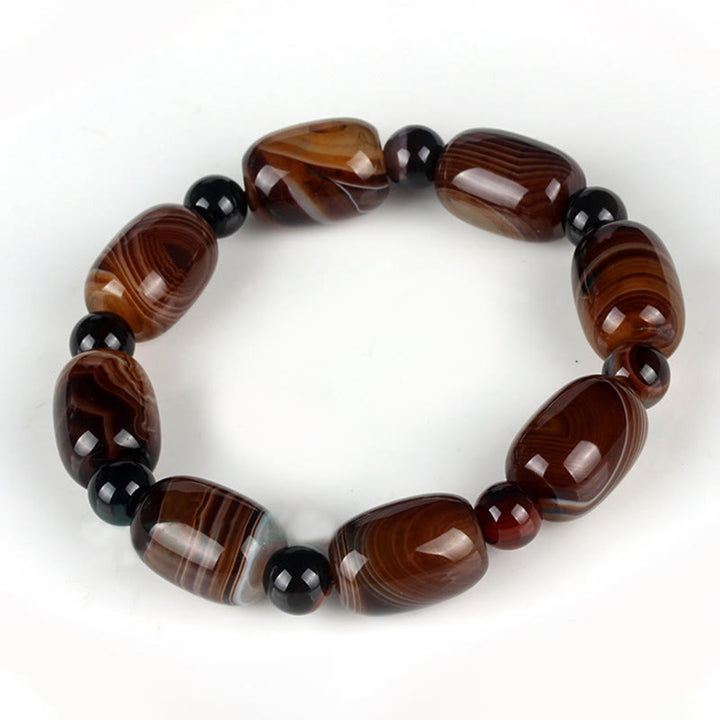 Pulsera Coraje Felicidad Sardonyx Natural Buddha Stones