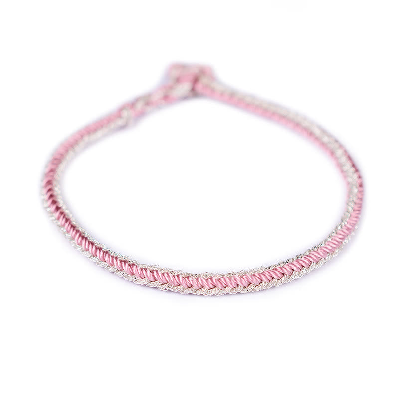 Pulsera de nudo de paz de ocho hilos hecha a mano con cuerda bicolor de Buddha Stones