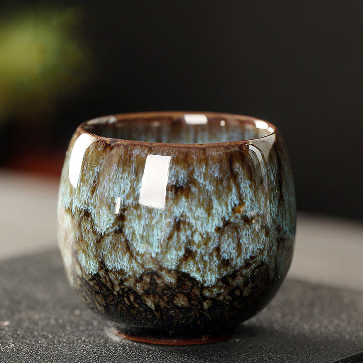 Buddha Stones Simple multicolor cambio de horno chino Jianzhan taza de té de cerámica Kung Fu taza de té 110ml