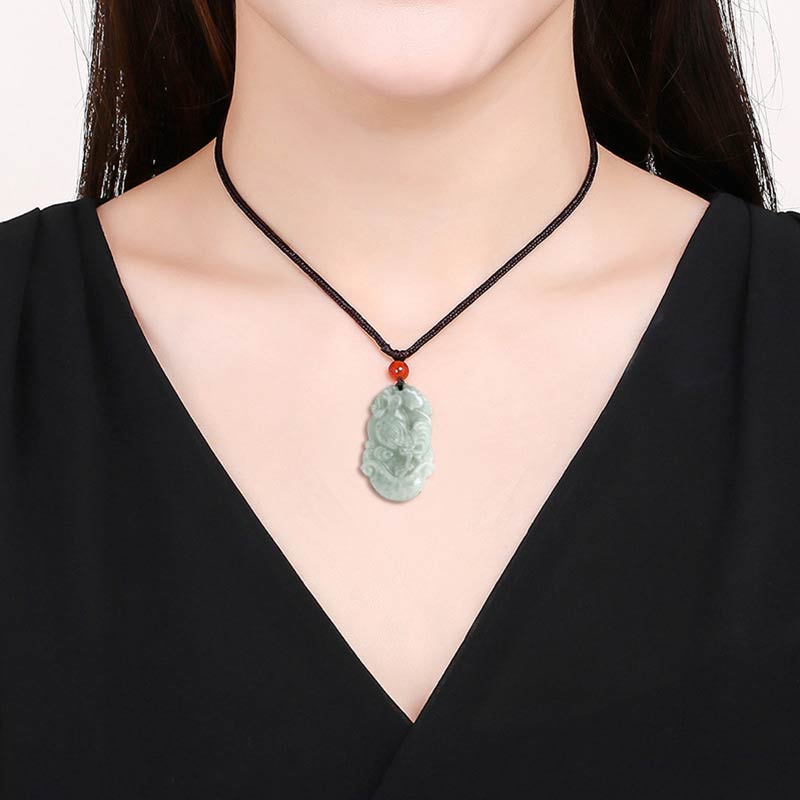 Collar con colgante de éxito del zodiaco chino con Buddha Stones de jade natural 12 - image 20