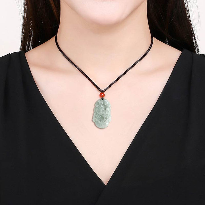 Collar con colgante de éxito del zodiaco chino con Buddha Stones de jade natural 12 - image 20