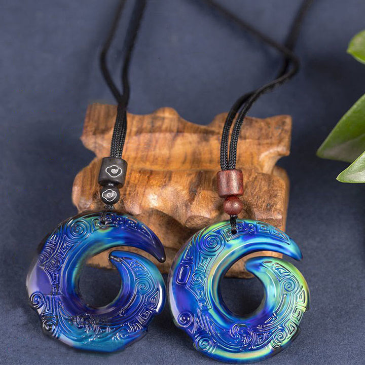 La suerte que cambia de color mejora el patrón de diseño Colgante de collar de cristal Liuli