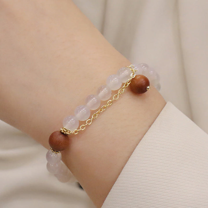 Pulsera de protección con dije de personaje Fu de ojo de gato de sándalo con Buddha Stones
