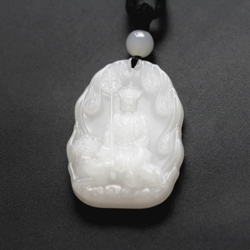 Collar con colgante de amuleto de serenidad de cristal de Buda Liuli de Buddha Stones Ksitigarbha