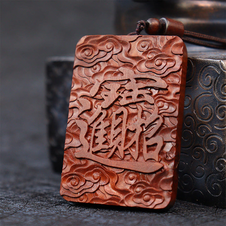 Buddha Stones, relámpago Natural, madera de azufaifa, PiXiu, moneda de cobre, colgante de collar de buena fortuna